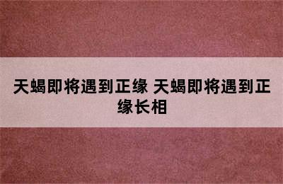 天蝎即将遇到正缘 天蝎即将遇到正缘长相